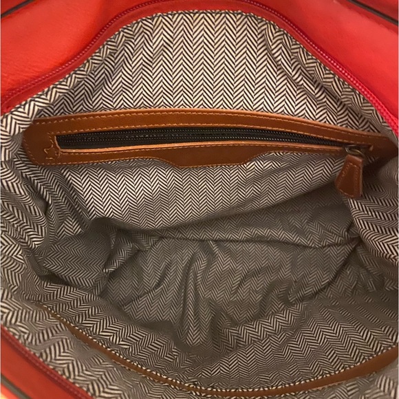 5 for $8-Red Perforated Satchel Purse - Picture 6 of 8